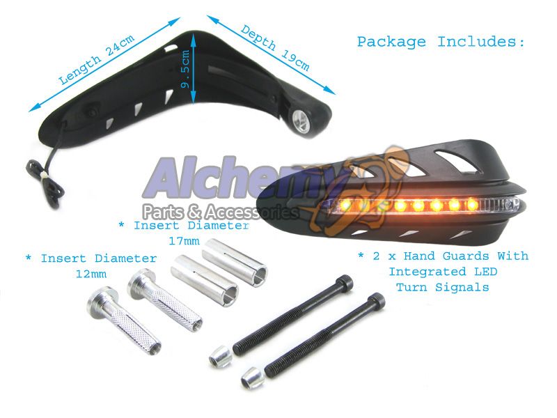 LED Handguards Hand Guards Integrated Turn Signals Yamaha Polaris