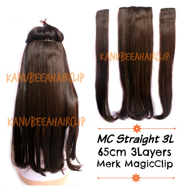 Jual Hair Clip, Hair Clip 3 Layer, Hair Clip Murah, Jual Hair Clip 3 Layer, Hair Clip Bagus photo HairClipMCStraight3Layers65cmMerkMagicClipKanubeea02-1.jpg