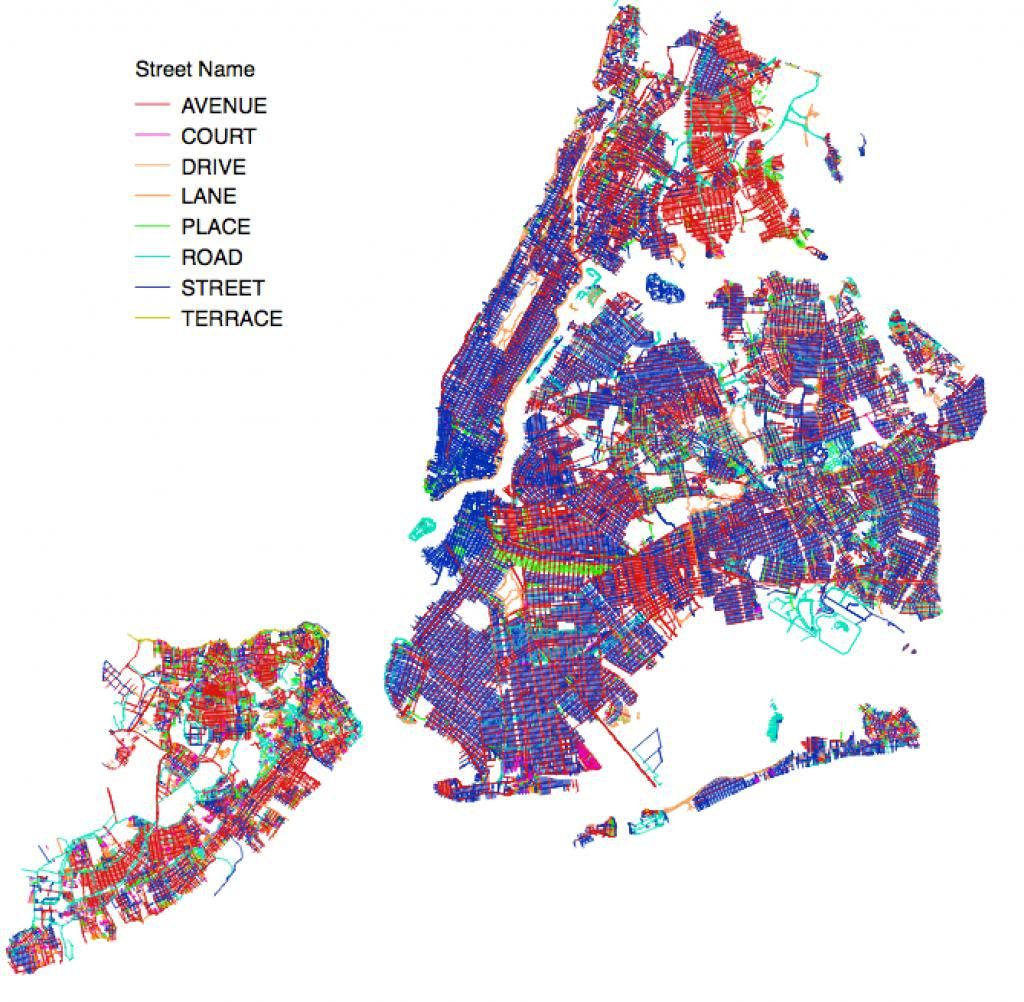 map breaks boroughs down into street avenues roads