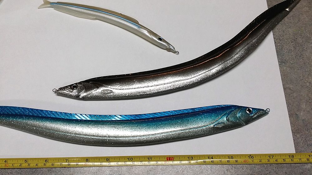 Ribbon fish teasers for dredge, single lure and umbrella rigs springs