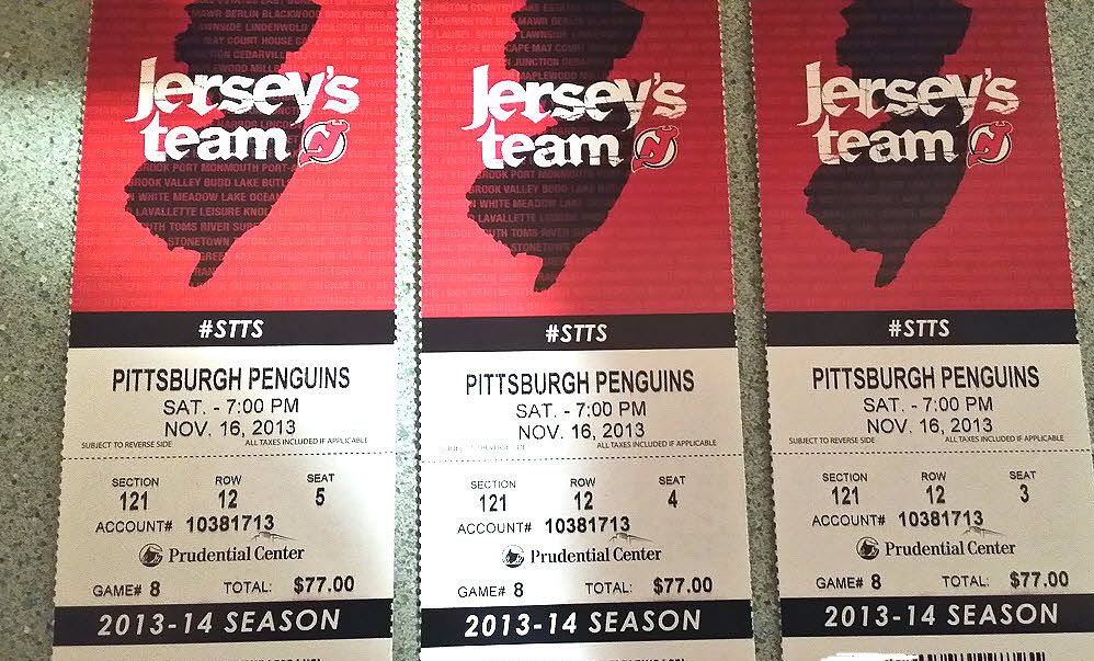 NJ Devils vs Penguins Sataurday 7pm 11/16 - 3 tickets | BASS BARN