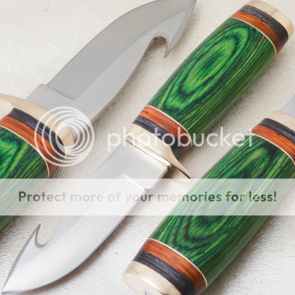 stunning hand made stainless steel gut hook hunting knife