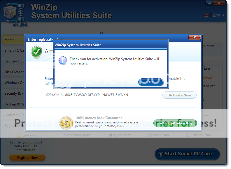 winzip system utilities suite start