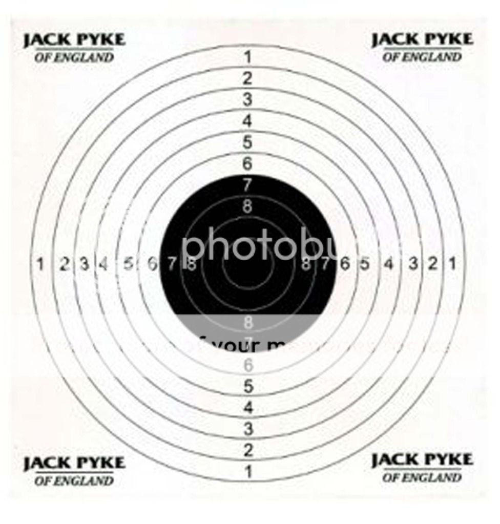 Jack Pyke Shooting Target, 14cm by 14cm paper card shooting target
