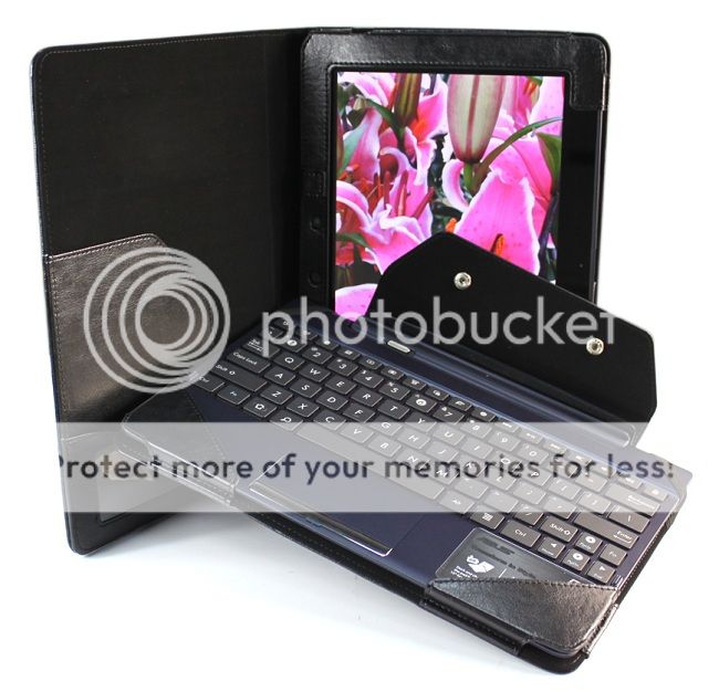 Leather Keyboard Portfolio Stand Case Cover for Asus Transformer TF300